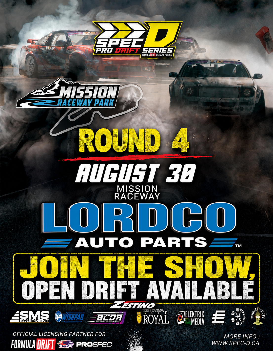 Join the Pro Show “Open Drift” at Spec-D Rnd 4